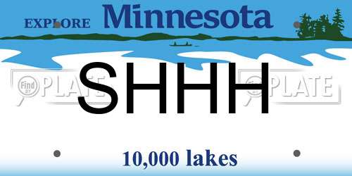 SHHH Minnesota License Plate