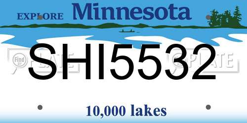 SHI5532 Minnesota License Plate