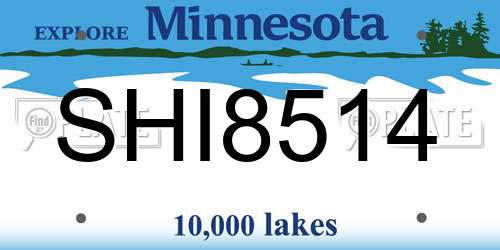 SHI8514 Minnesota License Plate