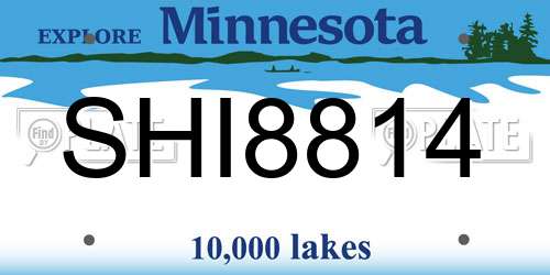 SHI8814 Minnesota License Plate