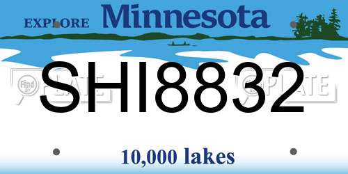 SHI8832 Minnesota License Plate