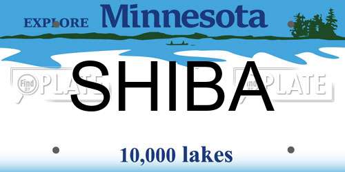 SHIBA Minnesota License Plate