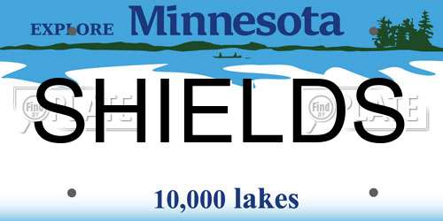 SHIELDS Minnesota License Plate