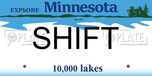 SHIFT Minnesota License Plate