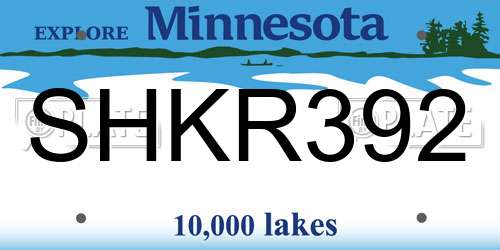 SHKR392 Minnesota License Plate