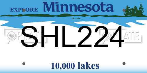 SHL224 Minnesota License Plate