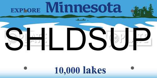 SHLDSUP Minnesota License Plate