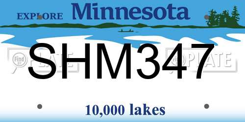SHM347 Minnesota License Plate