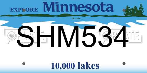 SHM534 Minnesota License Plate