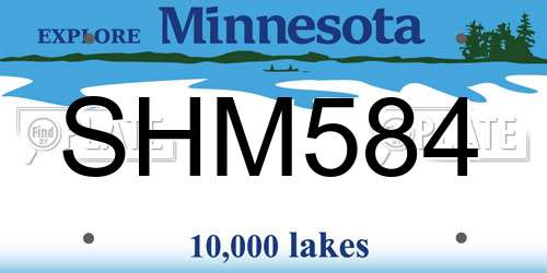 SHM584 Minnesota License Plate