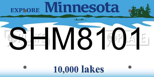 SHM8101 Minnesota License Plate