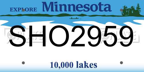 SHO2959 Minnesota License Plate