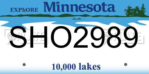 SHO2989 Minnesota License Plate