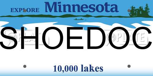 SHOEDOC Minnesota License Plate
