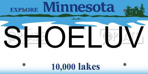 SHOELUV Minnesota License Plate