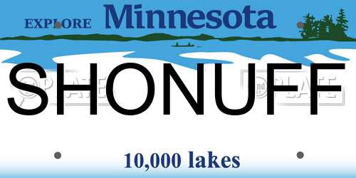 SHONUFF Minnesota License Plate