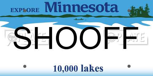 SHOOFF Minnesota License Plate