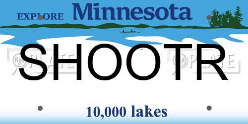 SHOOTR Minnesota License Plate