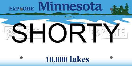 SHORTY Minnesota License Plate