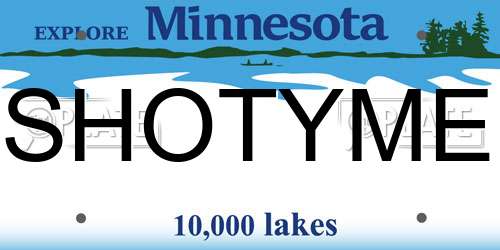 SHOTYME Minnesota License Plate