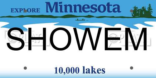 SHOWEM Minnesota License Plate
