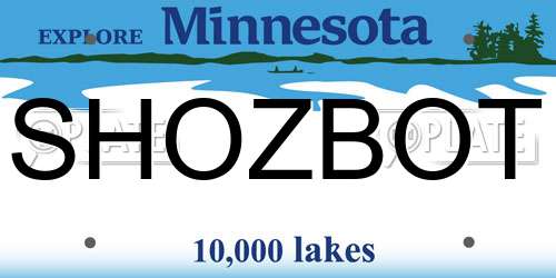 SHOZBOT Minnesota License Plate