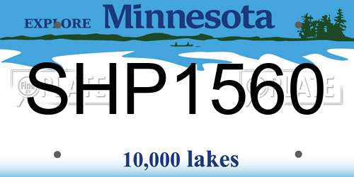 SHP1560 Minnesota License Plate