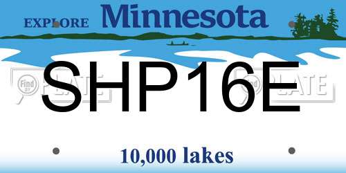 SHP16E Minnesota License Plate