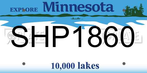 SHP1860 Minnesota License Plate