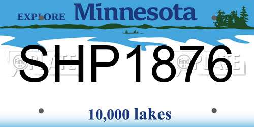 SHP1876 Minnesota License Plate