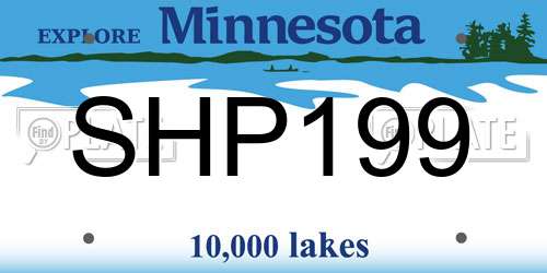 SHP199 Minnesota License Plate