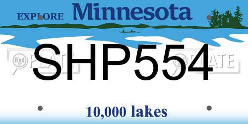 SHP554 Minnesota License Plate