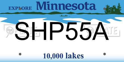 SHP55A Minnesota License Plate