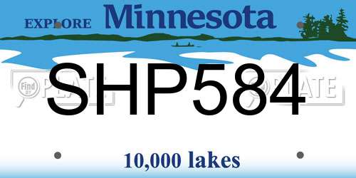 SHP584 Minnesota License Plate