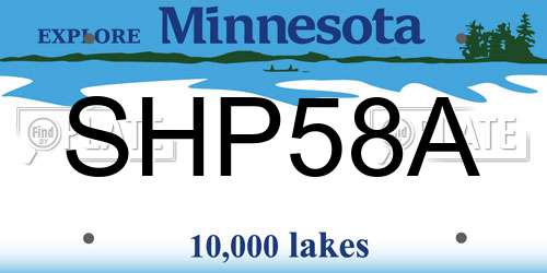 SHP58A Minnesota License Plate