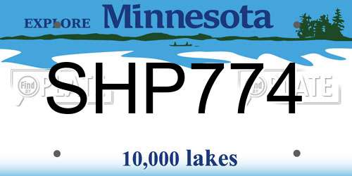 SHP774 Minnesota License Plate