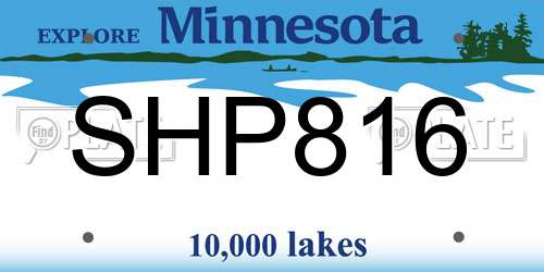 SHP816 Minnesota License Plate