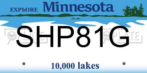 SHP81G Minnesota License Plate