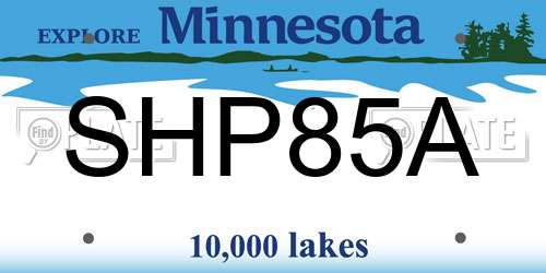 SHP85A Minnesota License Plate
