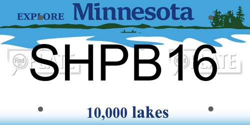 SHPB16 Minnesota License Plate