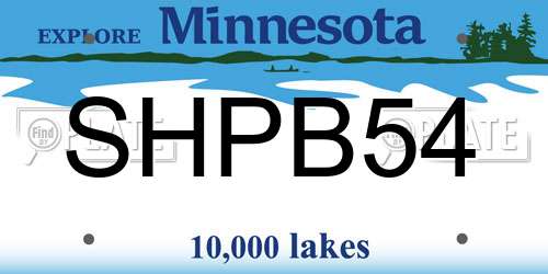 SHPB54 Minnesota License Plate