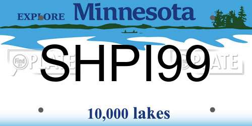 SHPI99 Minnesota License Plate