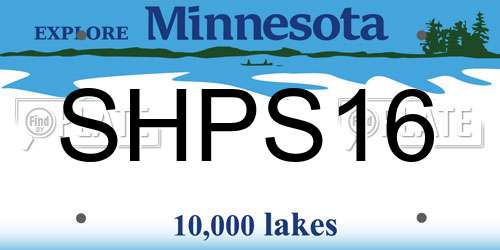 SHPS16 Minnesota License Plate