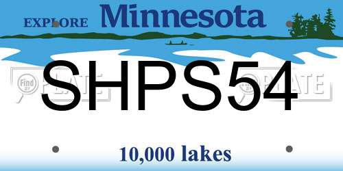 SHPS54 Minnesota License Plate