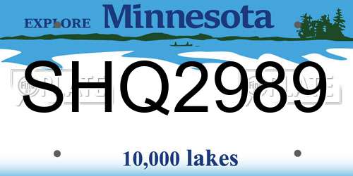 SHQ2989 Minnesota License Plate