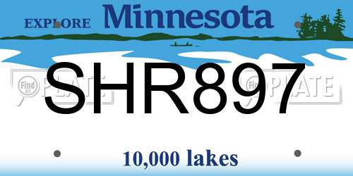 SHR897 Minnesota License Plate