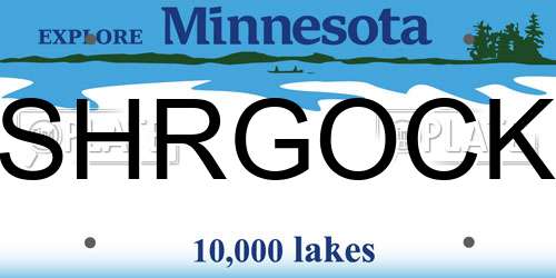 SHRGOCK Minnesota License Plate