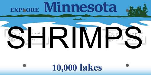SHRIMPS Minnesota License Plate