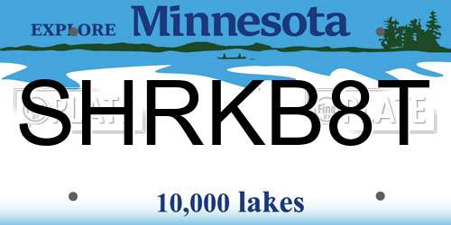 SHRKB8T Minnesota License Plate