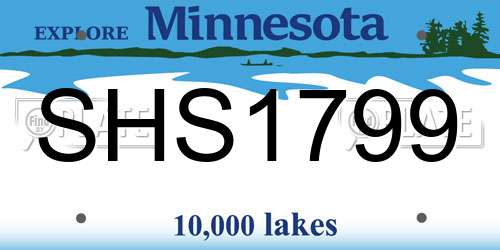 SHS1799 Minnesota License Plate